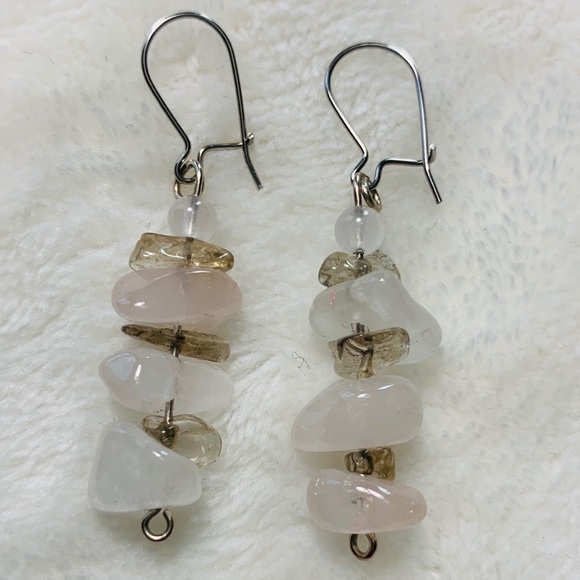 Handmade rose quartz earrings - Picture 6 of 7